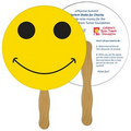 Digital Smiley Face Fast Fan w/ Wooden Handle & 2 Sides Imprint (1 Day)